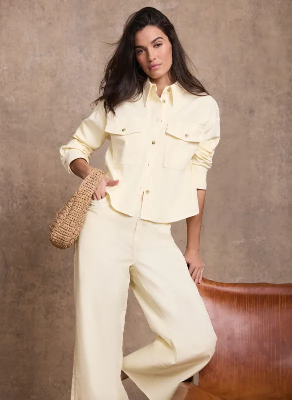 Yellow Denim Cropped Shirt sold by Mint Velvet