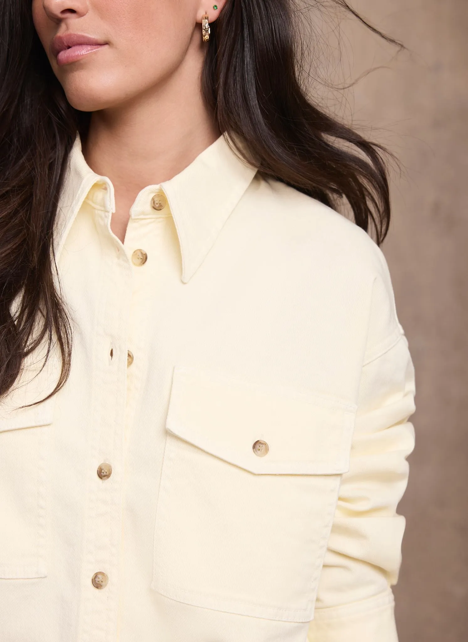 Yellow Denim Cropped Shirt sold by Mint Velvet product image thumbnail 4