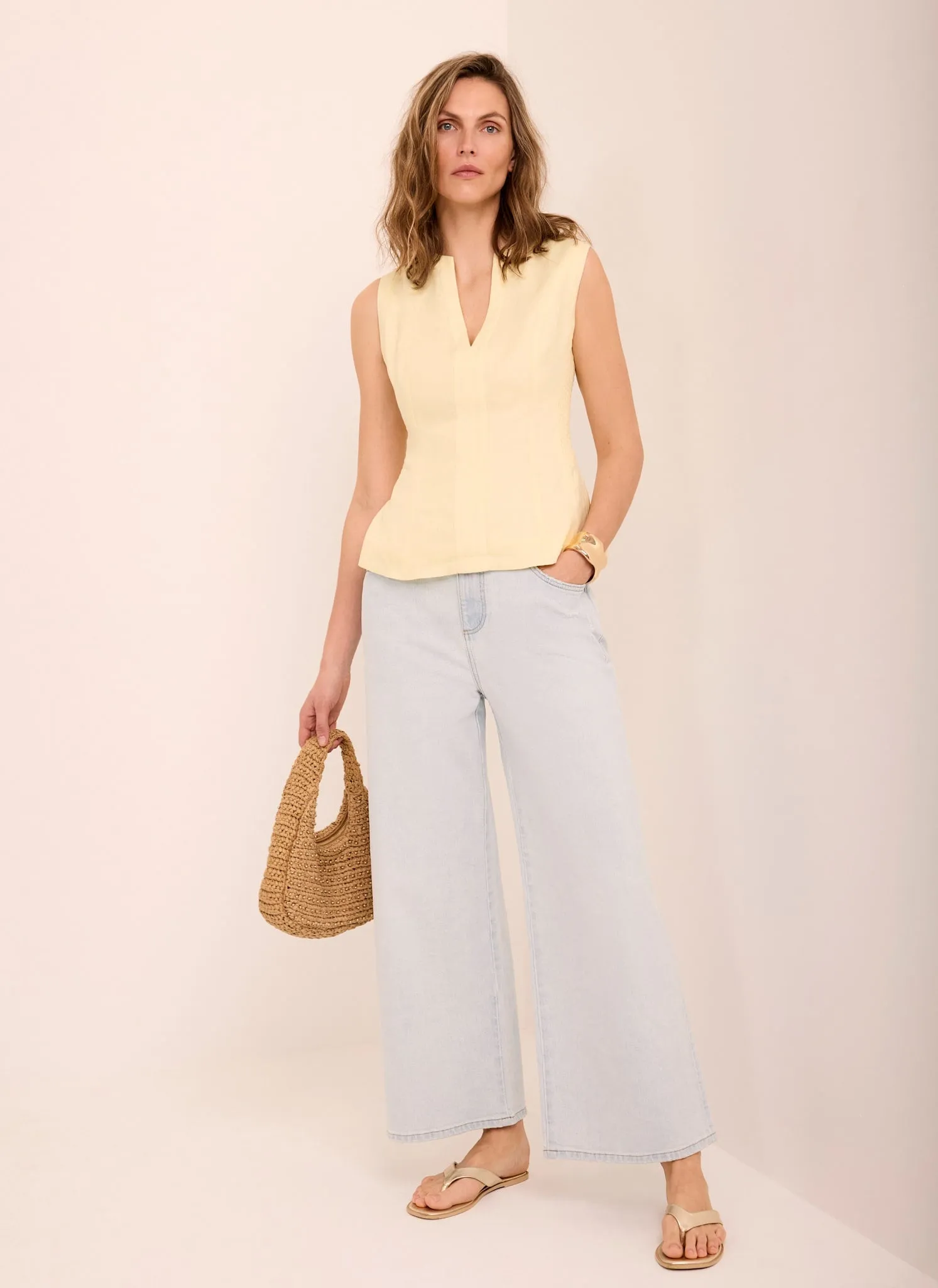 Light Indigo Ankle Wide Jeans sold by Mint Velvet