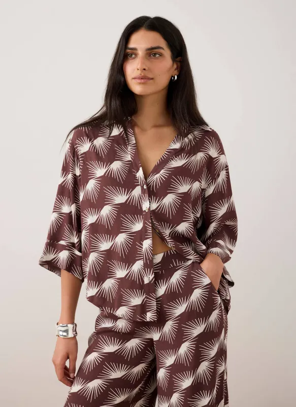 Burgundy Graphic Print Shirt sold by Mint Velvet