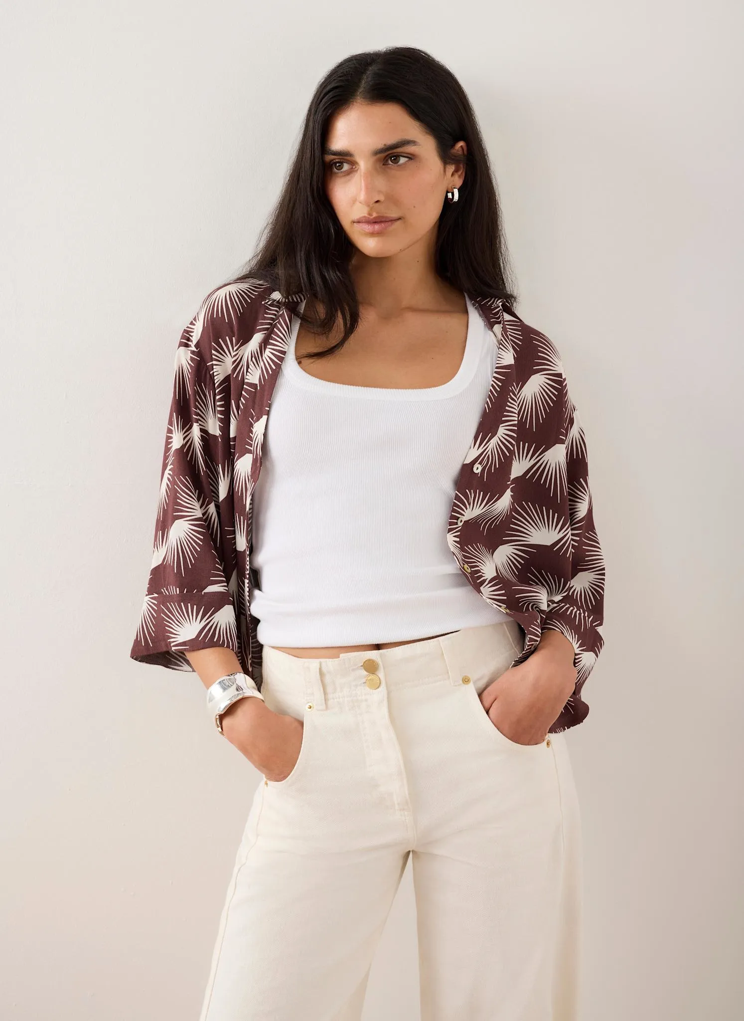 Burgundy Graphic Print Shirt sold by Mint Velvet product image thumbnail 3