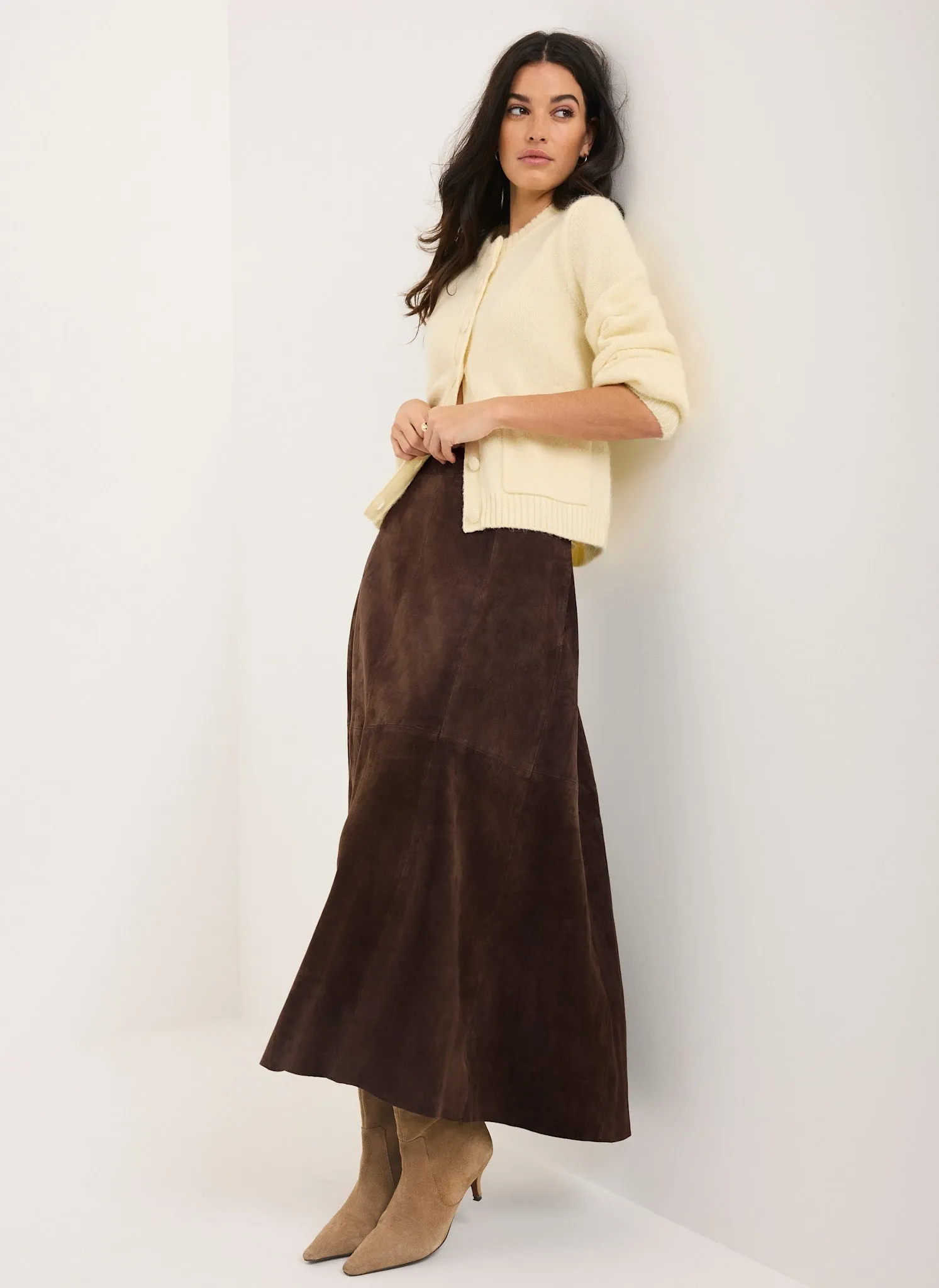 Brown Suede Midi Skirt sold by Mint Velvet product image thumbnail 2