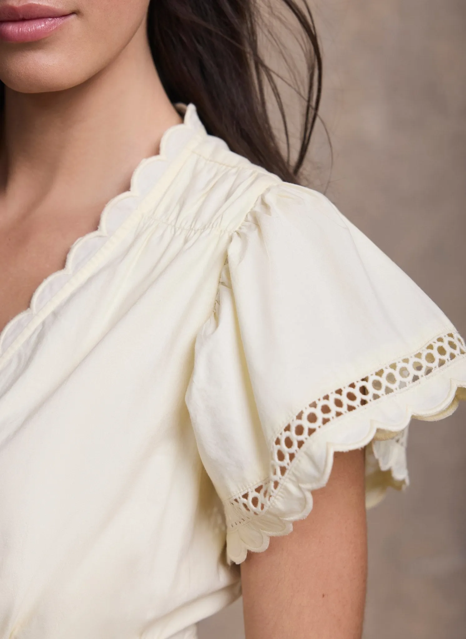 Yellow Cotton Ruffle Maxi Dress sold by Mint Velvet product image thumbnail 4