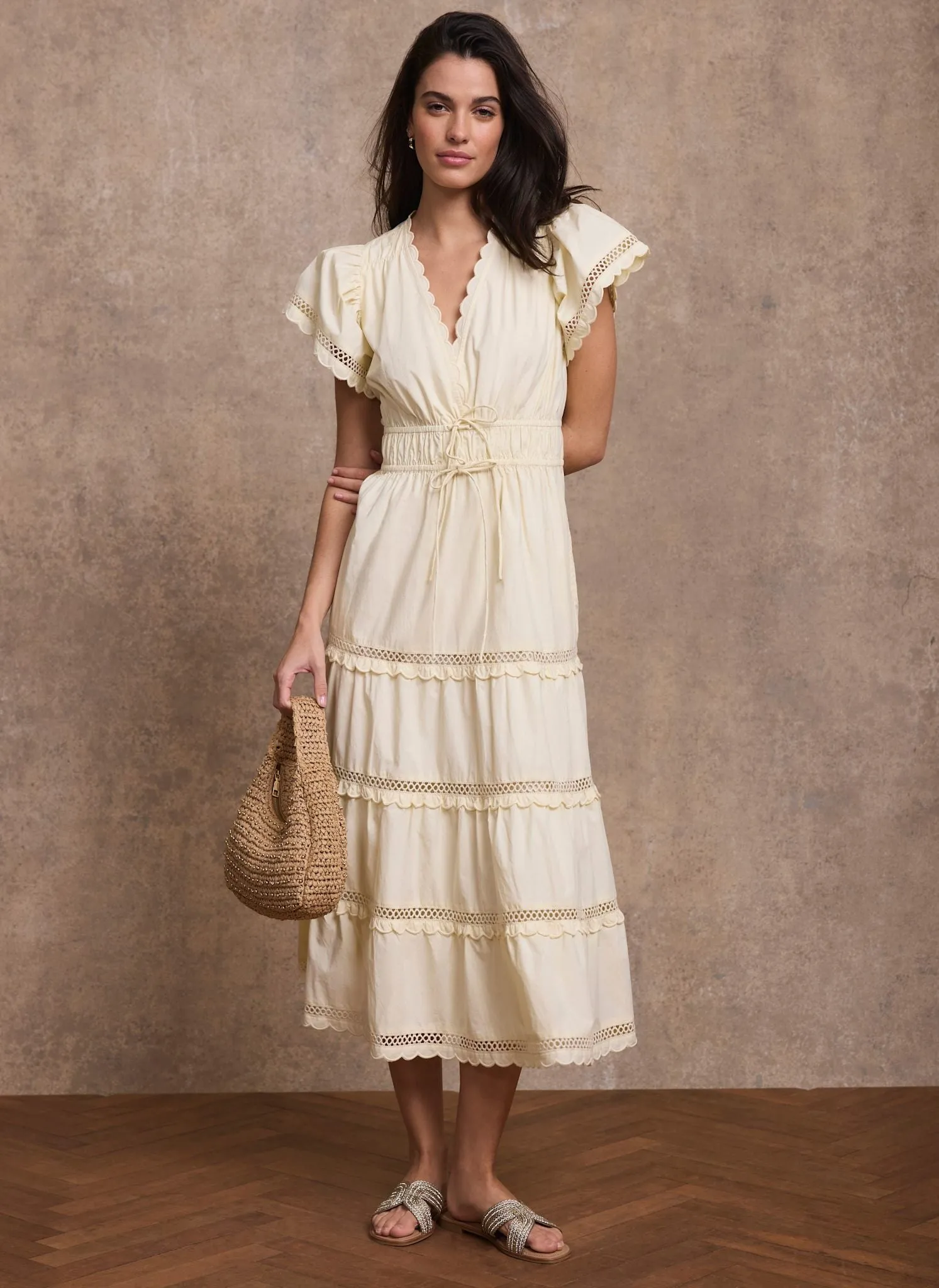 Yellow Cotton Ruffle Maxi Dress sold by Mint Velvet product image thumbnail 5