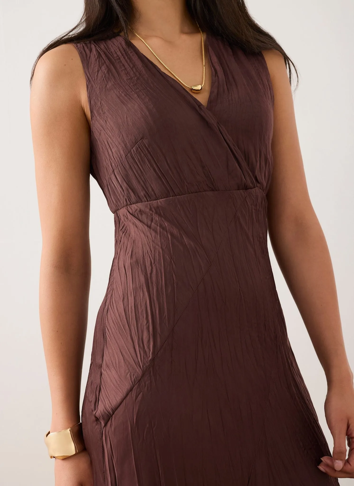 Burgundy Crinkle Maxi Dress sold by Mint Velvet product image thumbnail 5