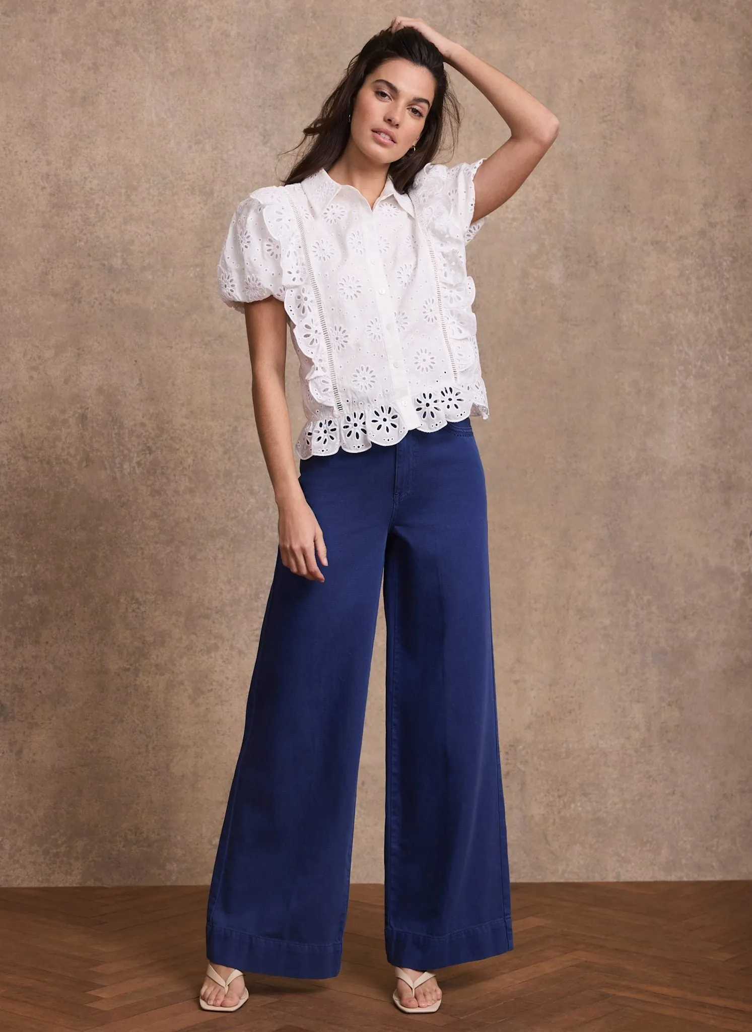 Blue Washed Refined Wide Jeans sold by Mint Velvet product image thumbnail 3