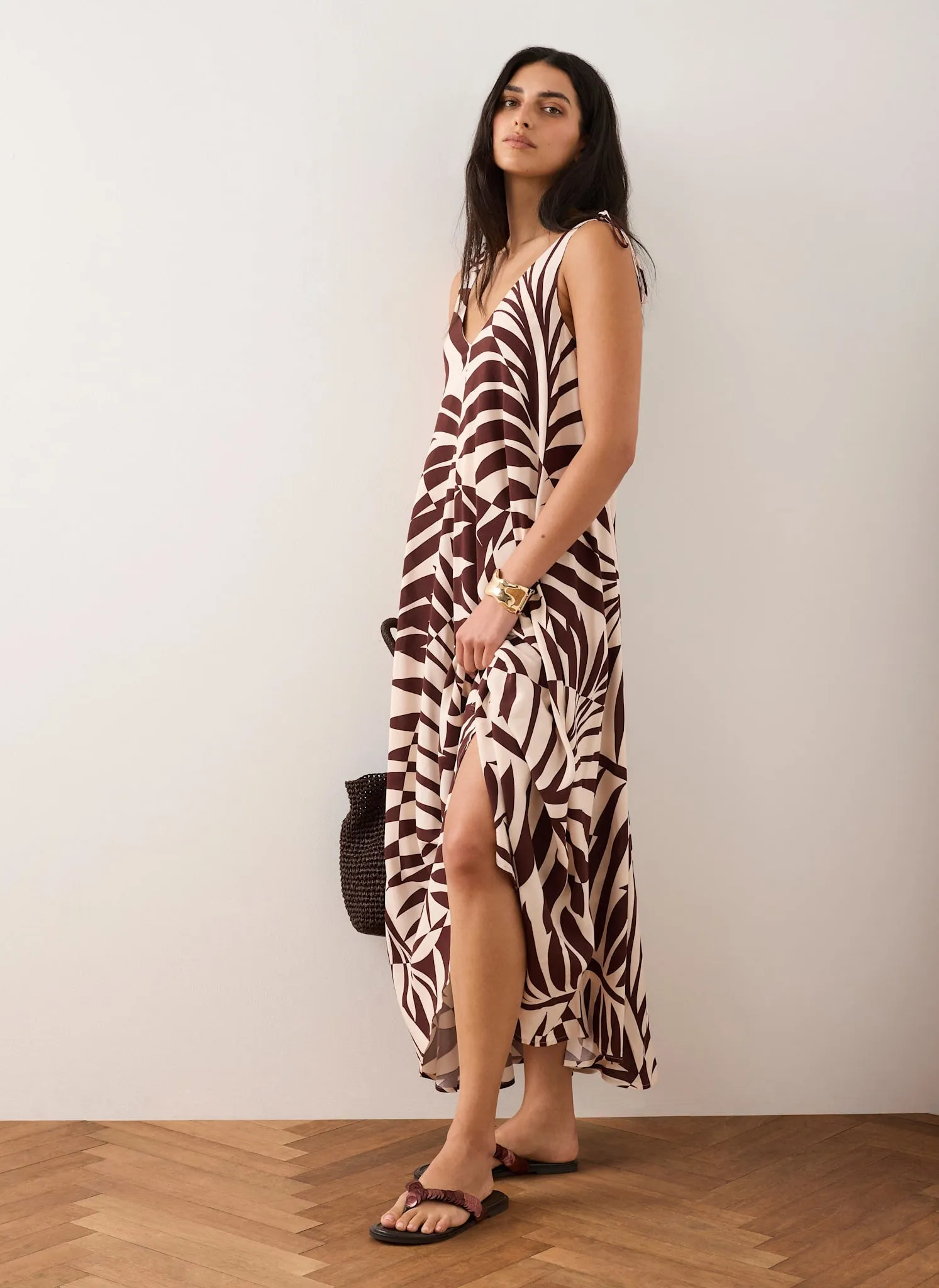 Burgundy Palm Print Maxi Dress sold by Mint Velvet product image thumbnail 3