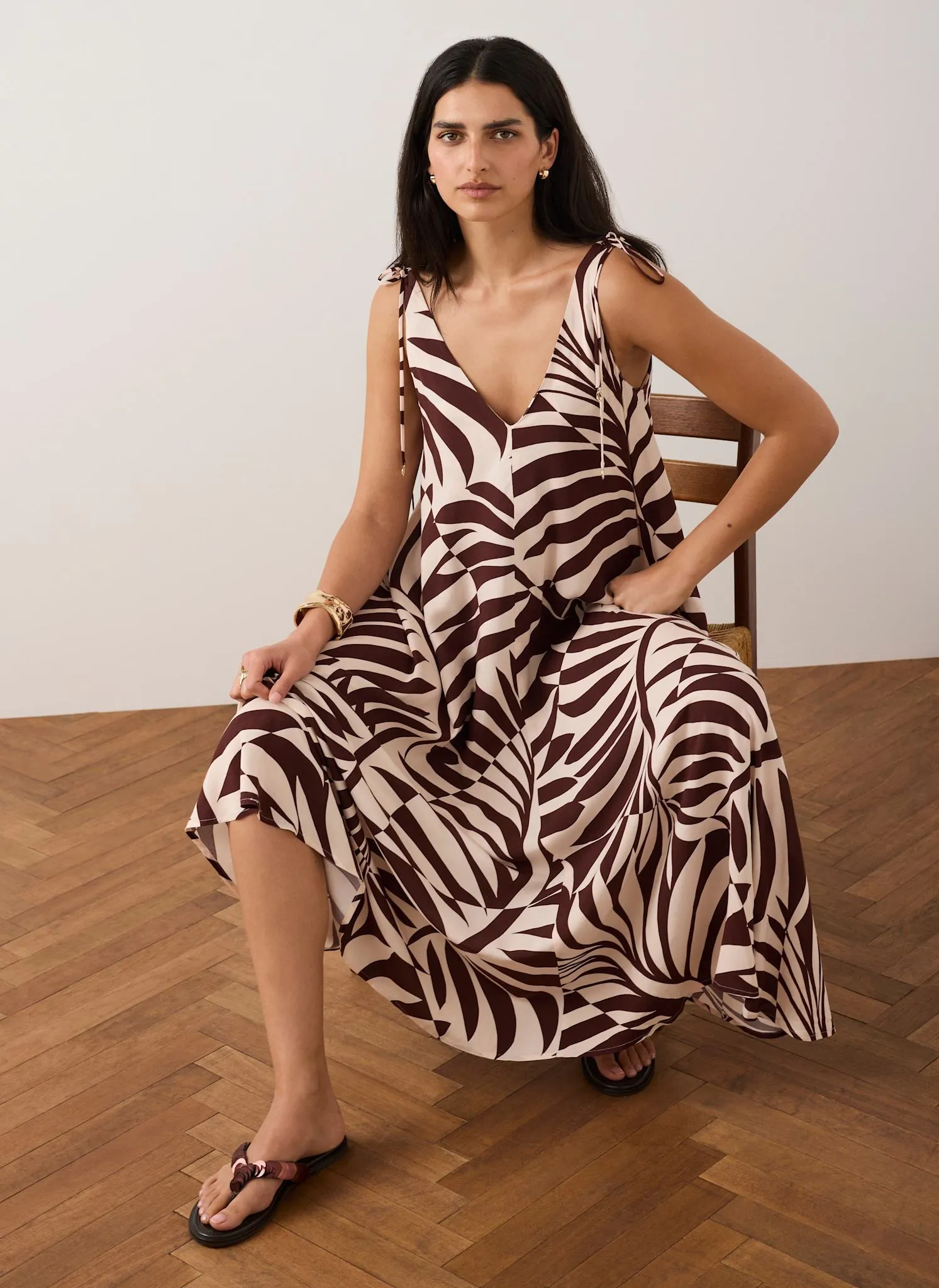 Burgundy Palm Print Maxi Dress sold by Mint Velvet product image thumbnail 2