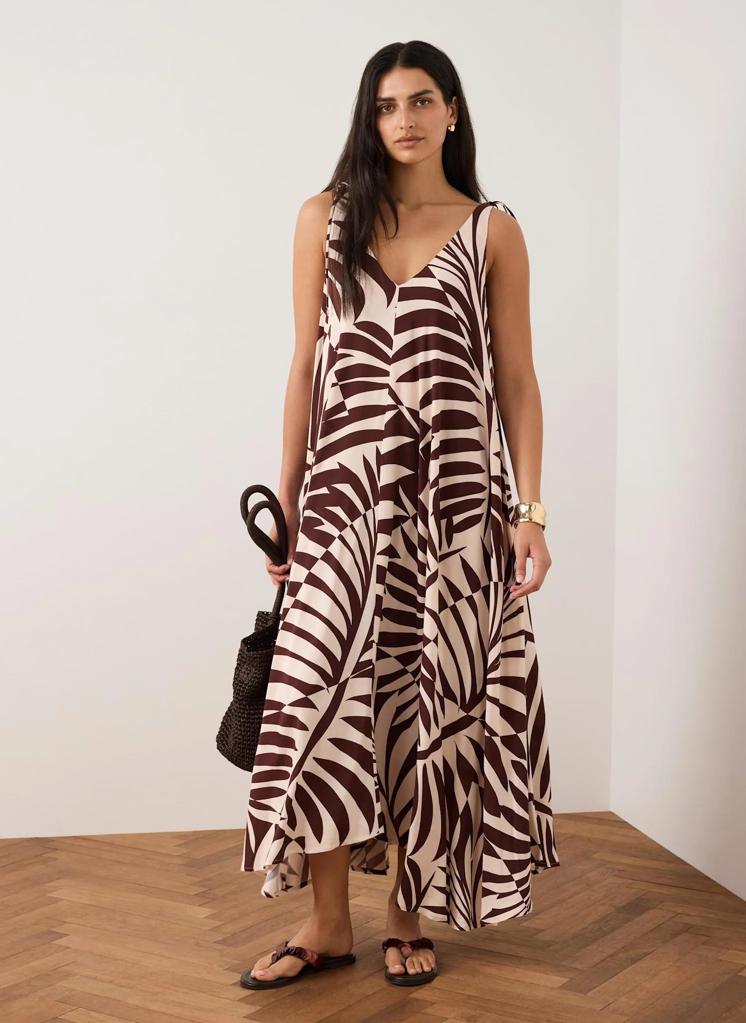 Burgundy Palm Print Maxi Dress sold by Mint Velvet product image thumbnail 5