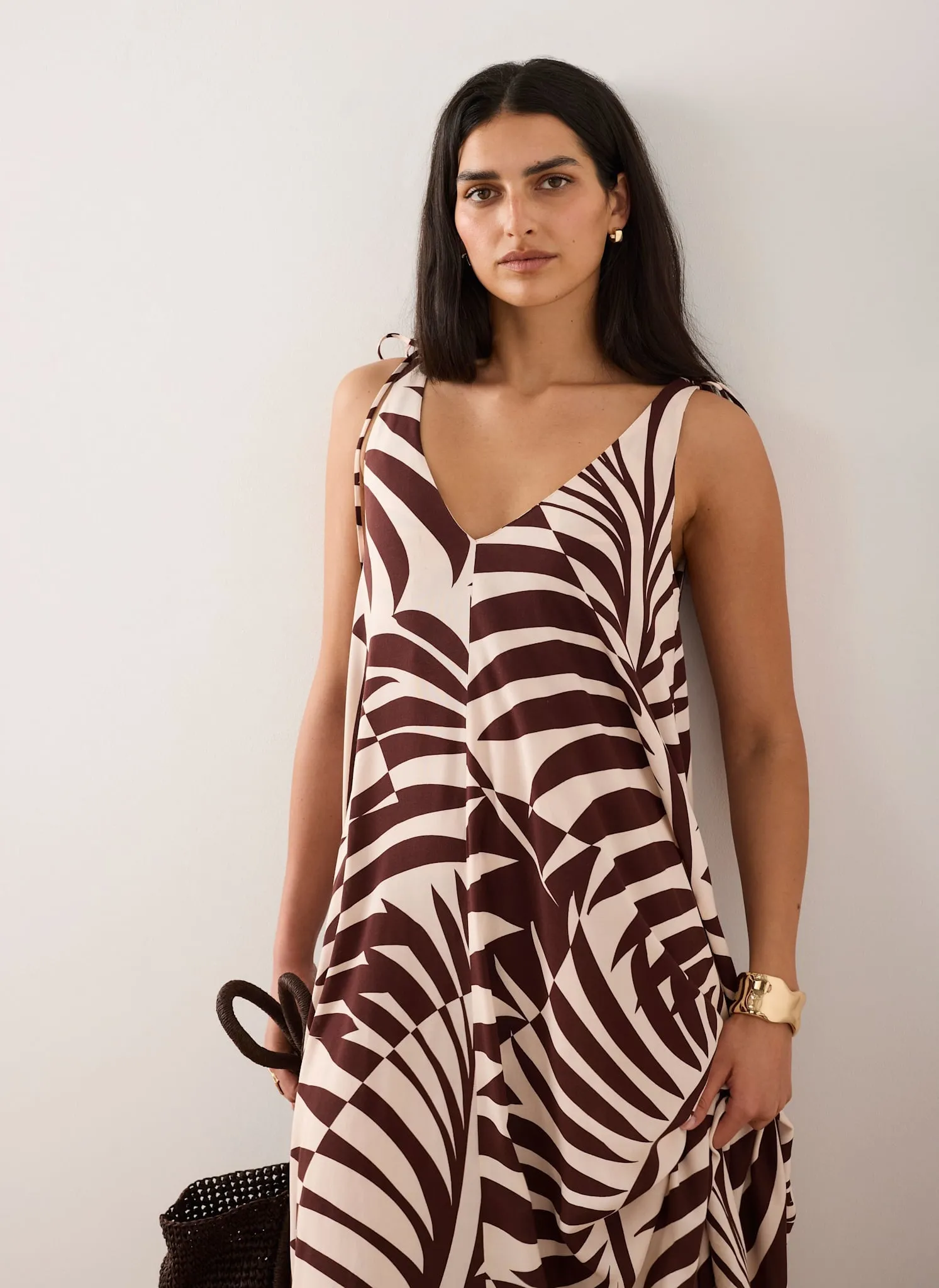 Burgundy Palm Print Maxi Dress sold by Mint Velvet product image thumbnail 4