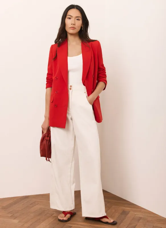 Red Double Breasted Blazer made by Mint Velvet