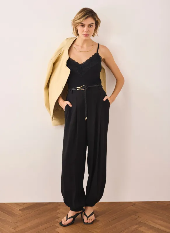 Black Lace Detail Camisole Top sold by Mint Velvet