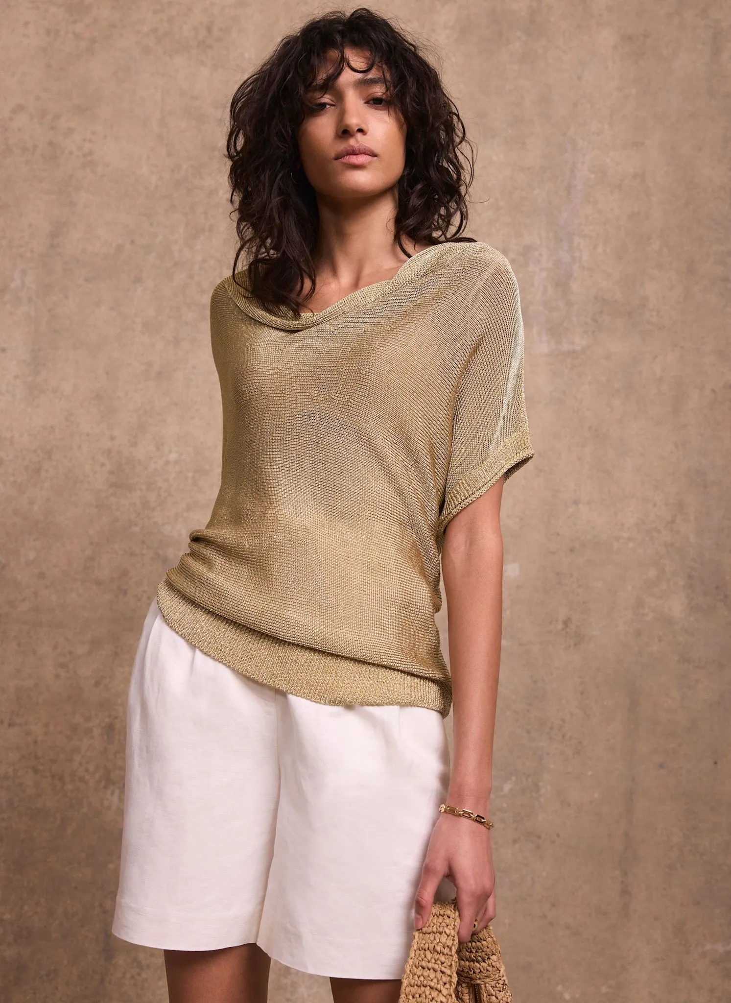 Gold Metallic Knit Top sold by Mint Velvet product image thumbnail 5