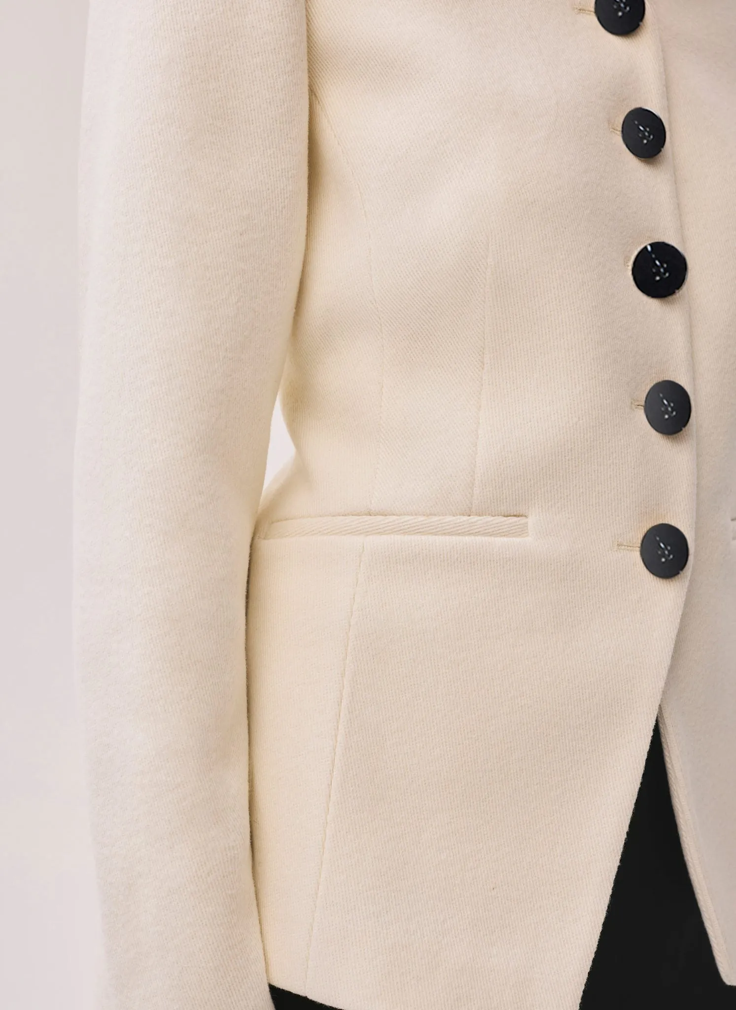 Cream Wool Blend Sculpted Jacket sold by Mint Velvet product image thumbnail 4