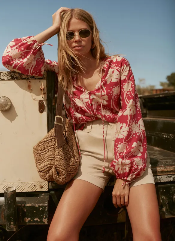 Red Floral Print Blouse sold by Mint Velvet