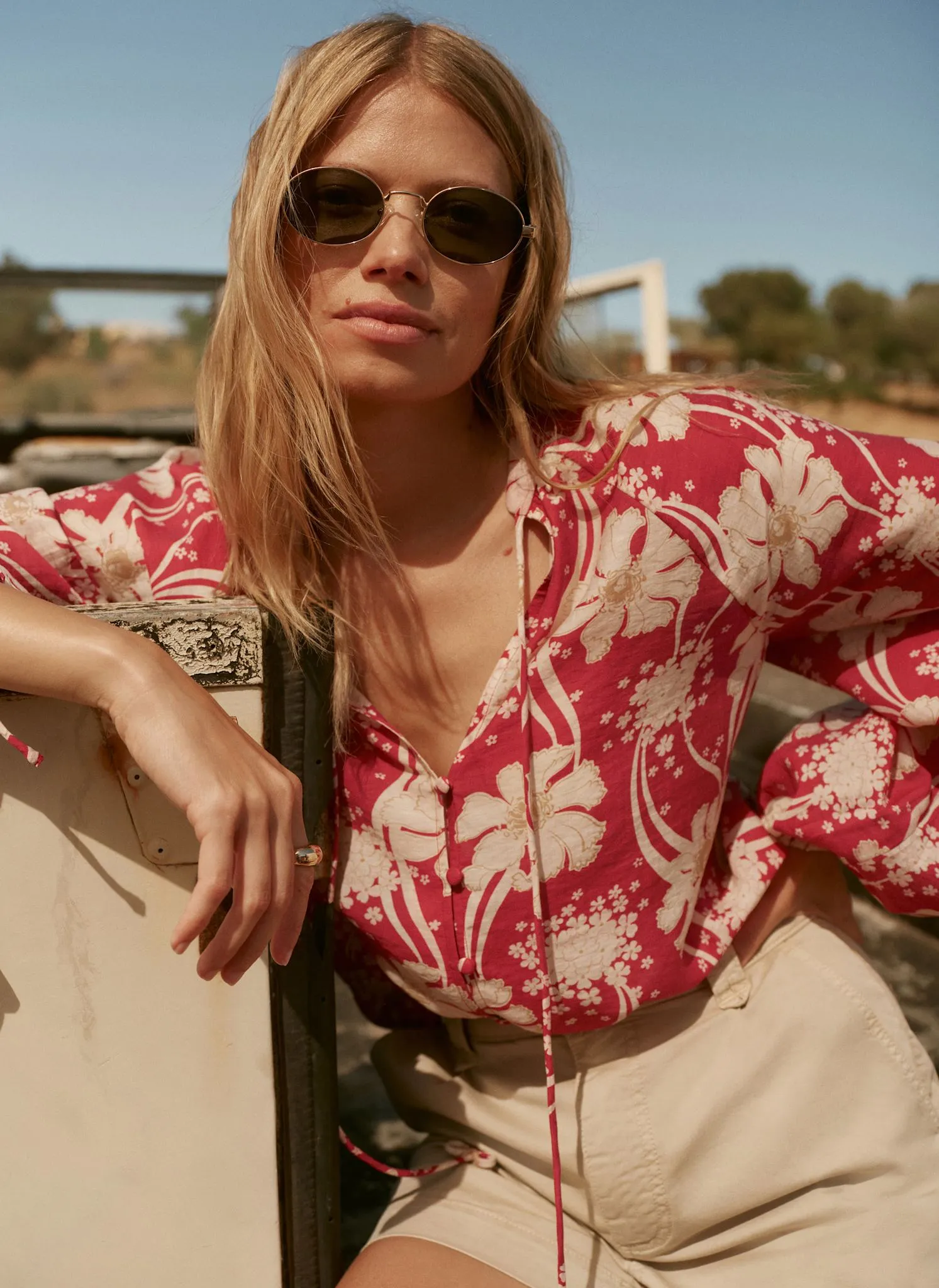 Red Floral Print Blouse sold by Mint Velvet product image thumbnail 2