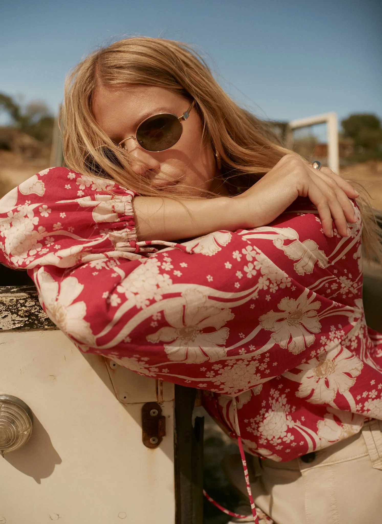 Red Floral Print Blouse sold by Mint Velvet product image thumbnail 5