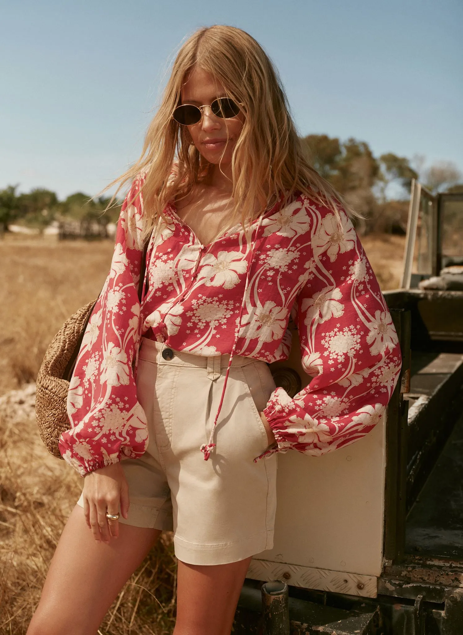 Red Floral Print Blouse sold by Mint Velvet product image thumbnail 4