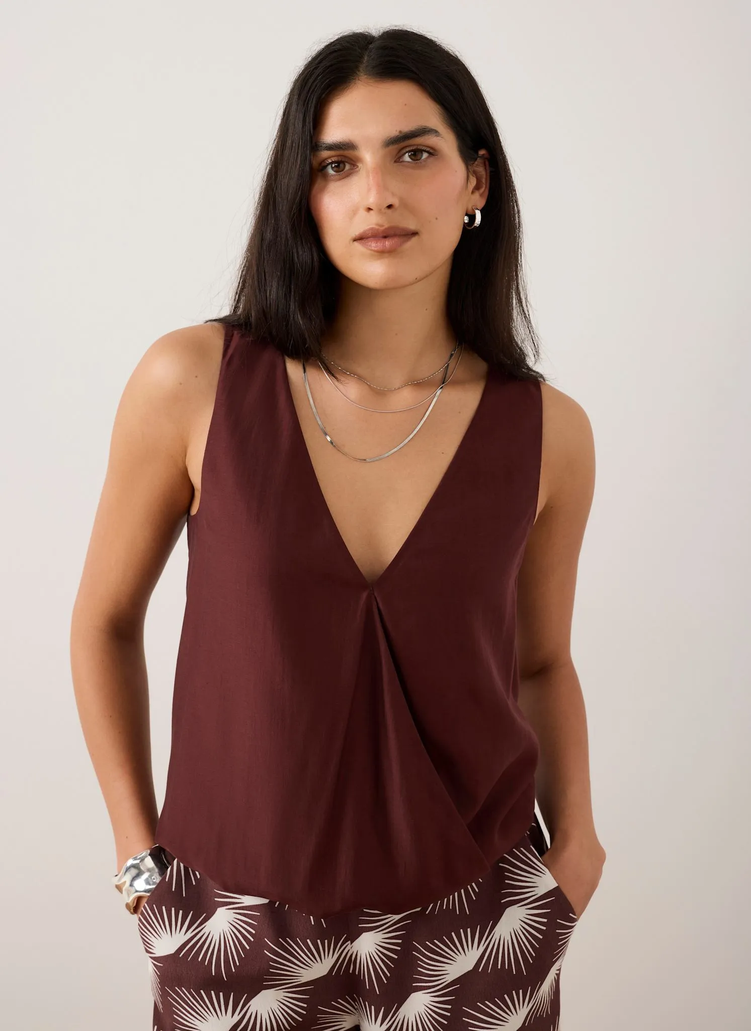 Burgundy Gathered Cami Top sold by Mint Velvet product image thumbnail 2