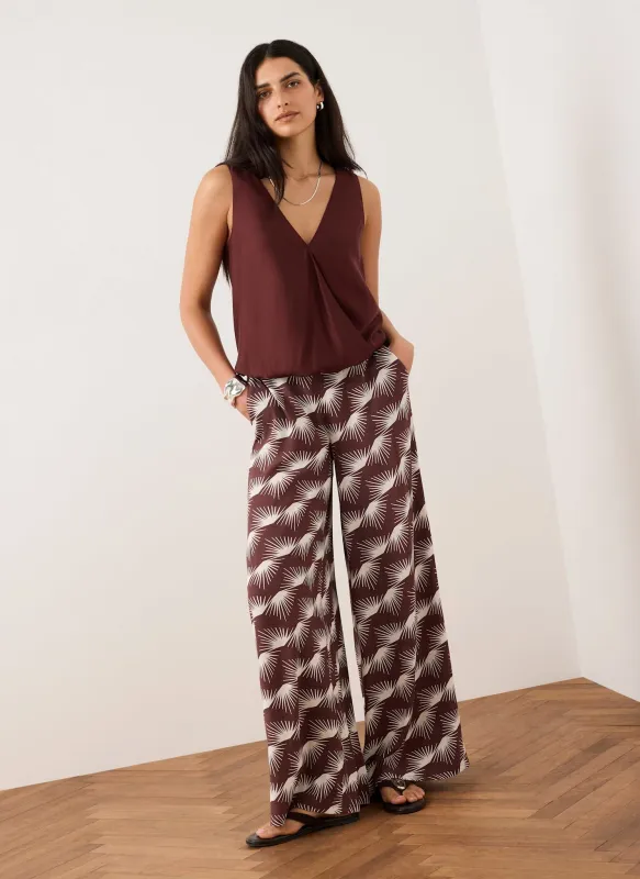 Burgundy Gathered Cami Top sold by Mint Velvet