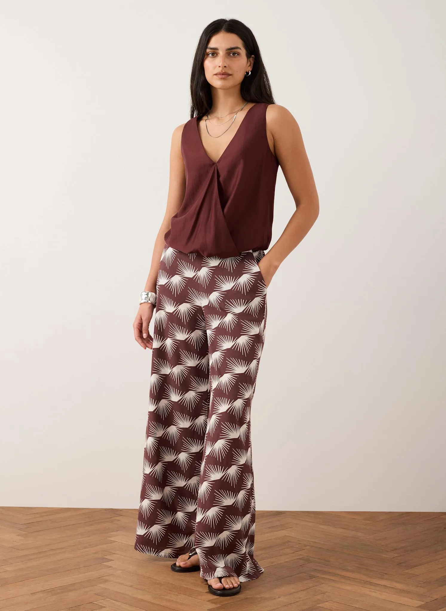 Burgundy Gathered Cami Top sold by Mint Velvet product image thumbnail 4