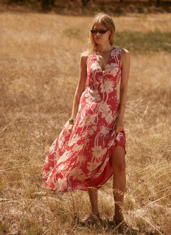 Red Floral Print Maxi Dress sold by Mint Velvet