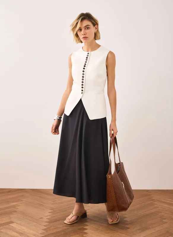 Black A Line Midi Skirt sold by Mint Velvet