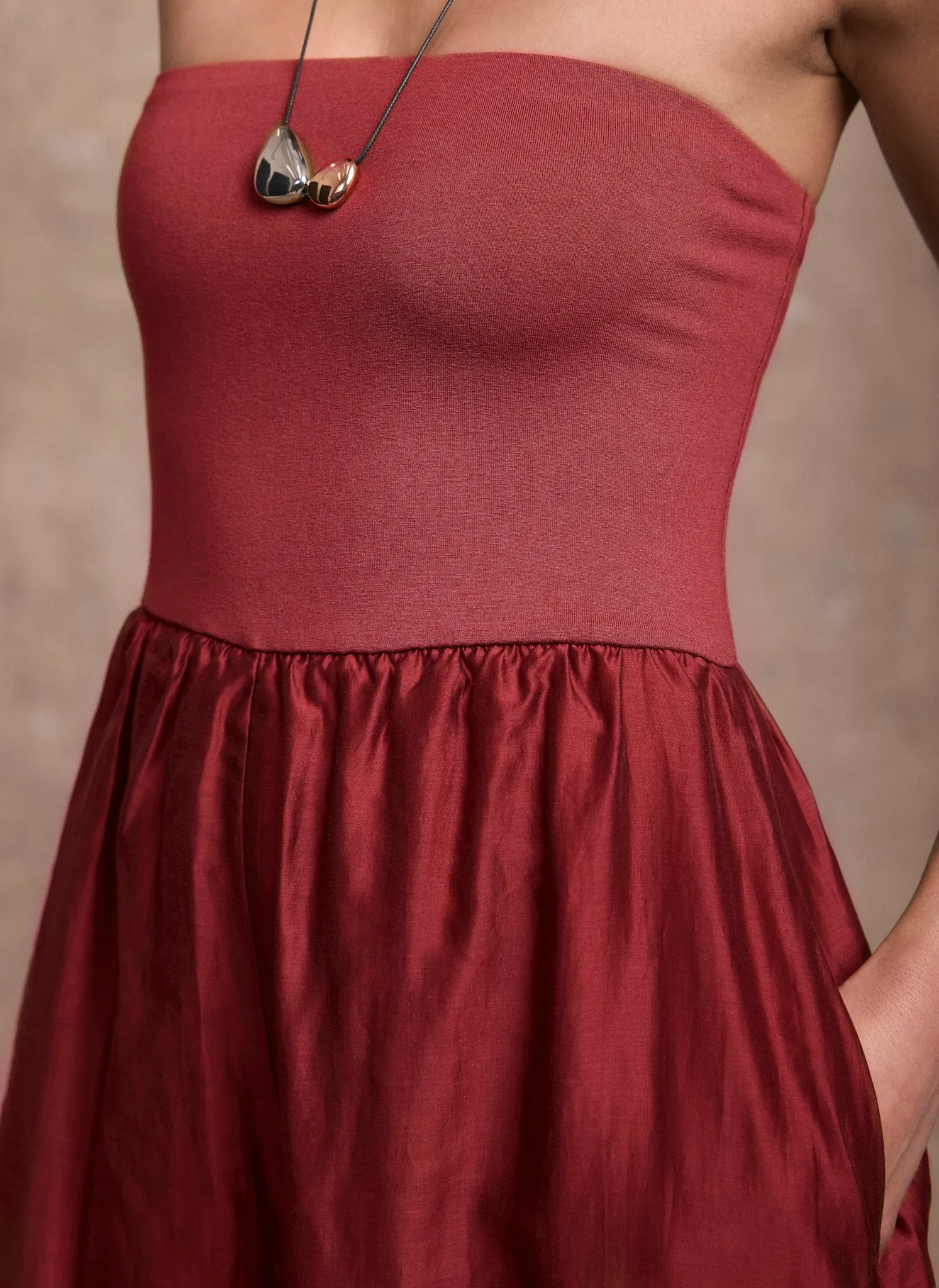 Red Bandeau Balloon Jumpsuit sold by Mint Velvet product image thumbnail 4