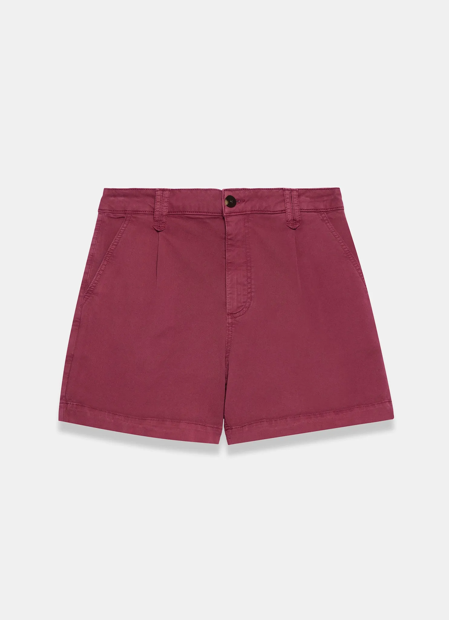 Red Cotton Blend Pleated Chino Shorts sold by Mint Velvet product image thumbnail 5