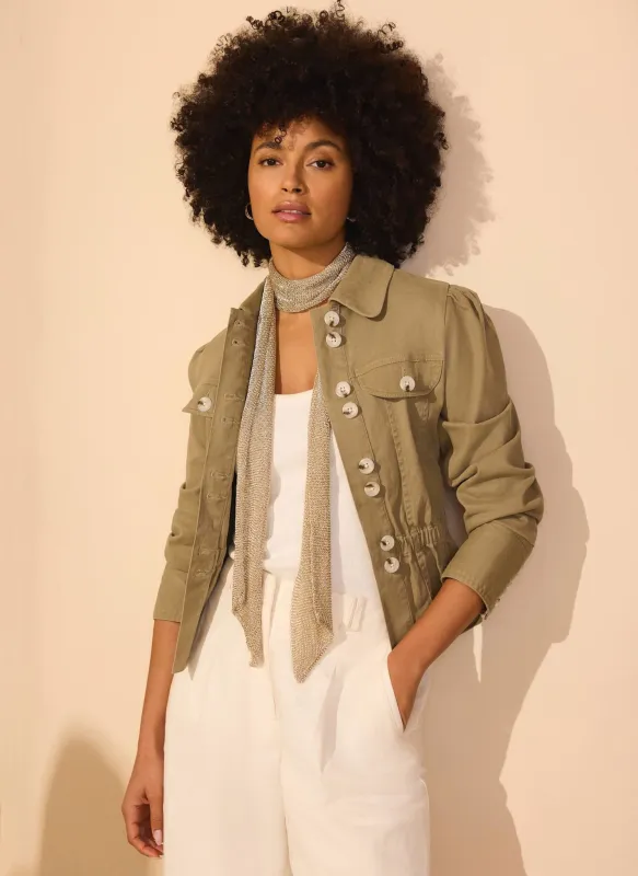 Gold Metallic Skinny Scarf made by Mint Velvet