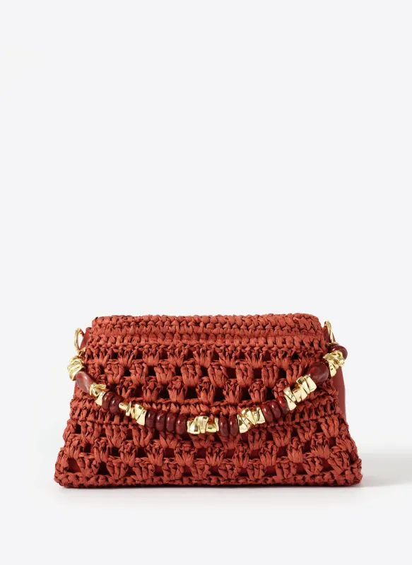 Sara Red Woven Crossbody Bag made by Mint Velvet