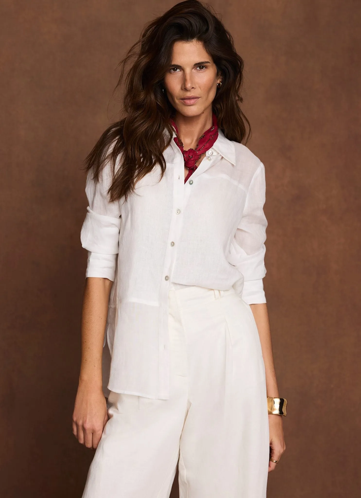 White Linen Blend Shirt sold by Mint Velvet product image thumbnail 4