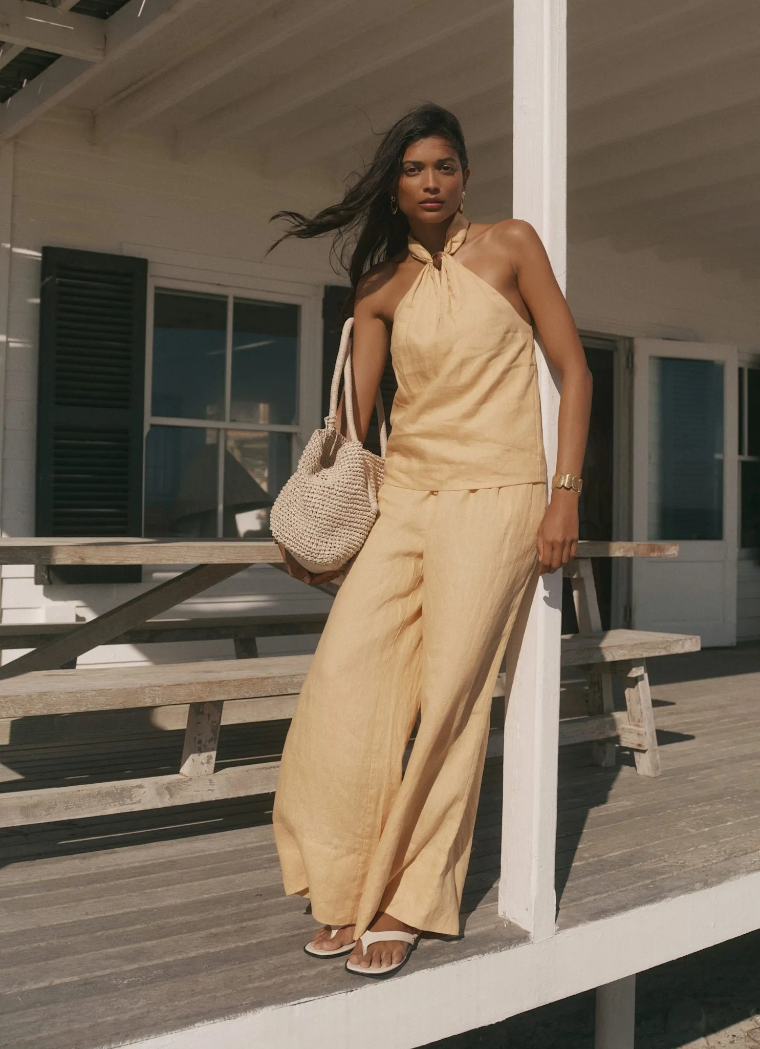 Yellow Linen Halter Top sold by Mint Velvet product image thumbnail 3