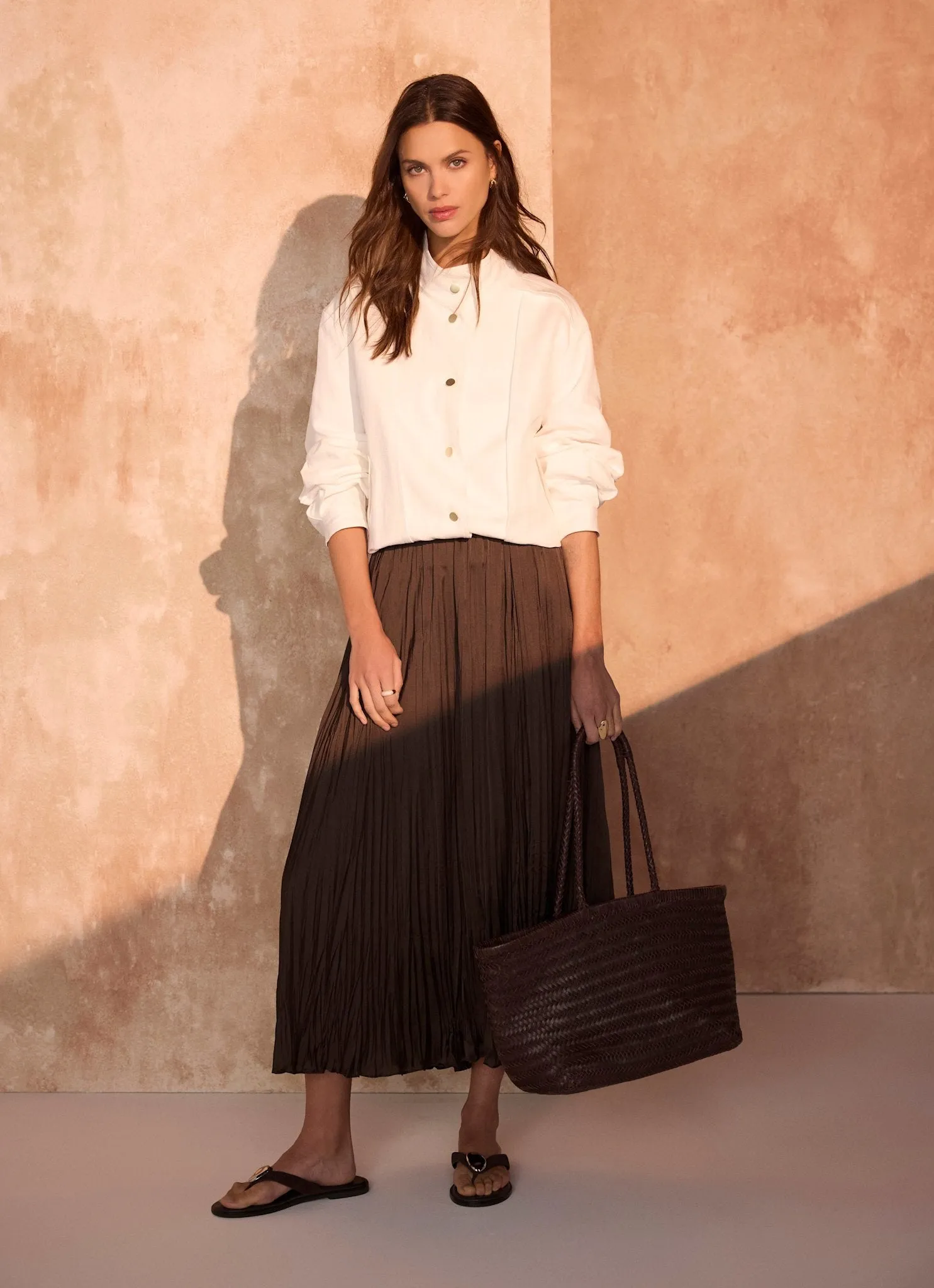 Brown Crinkle Maxi Skirt sold by Mint Velvet product image thumbnail 3