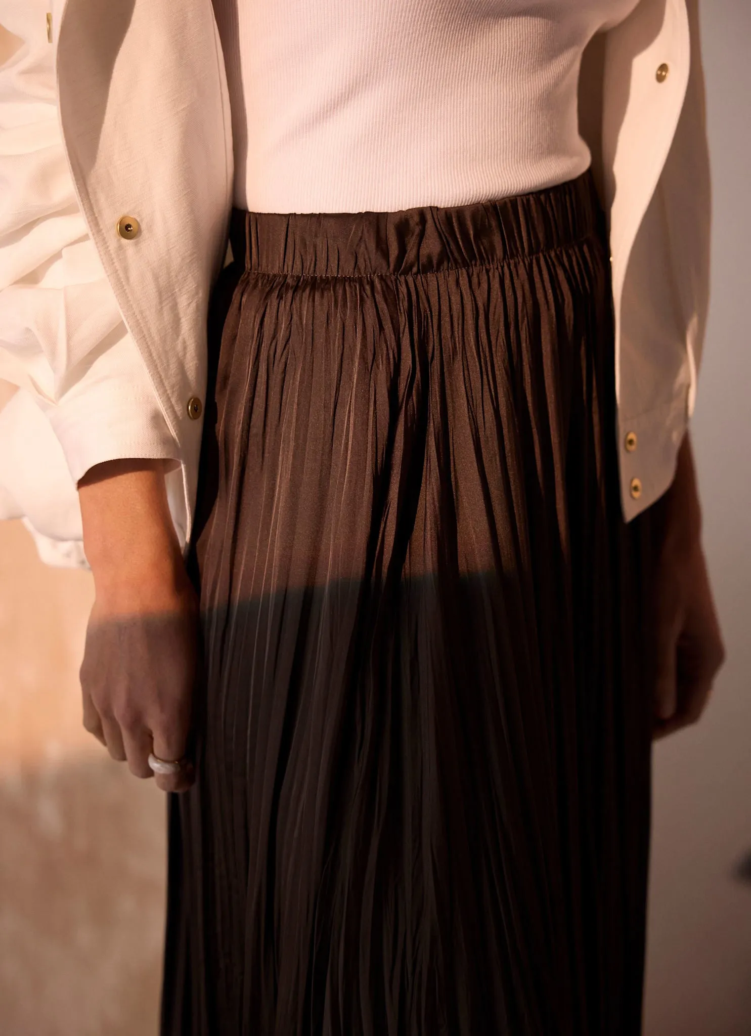 Brown Crinkle Maxi Skirt sold by Mint Velvet product image thumbnail 4