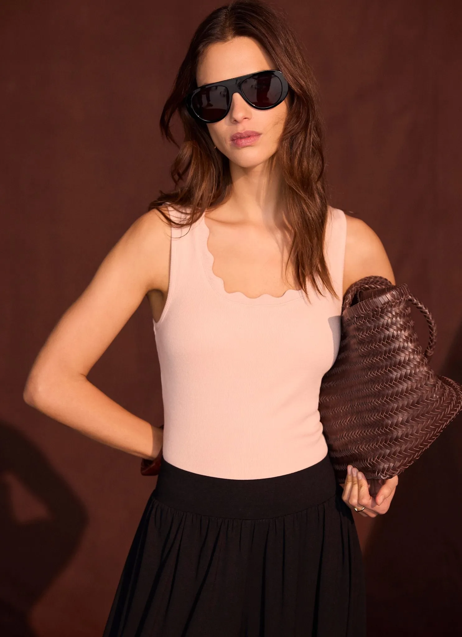 Pink Scallop Trim Vest Top sold by Mint Velvet product image thumbnail 3