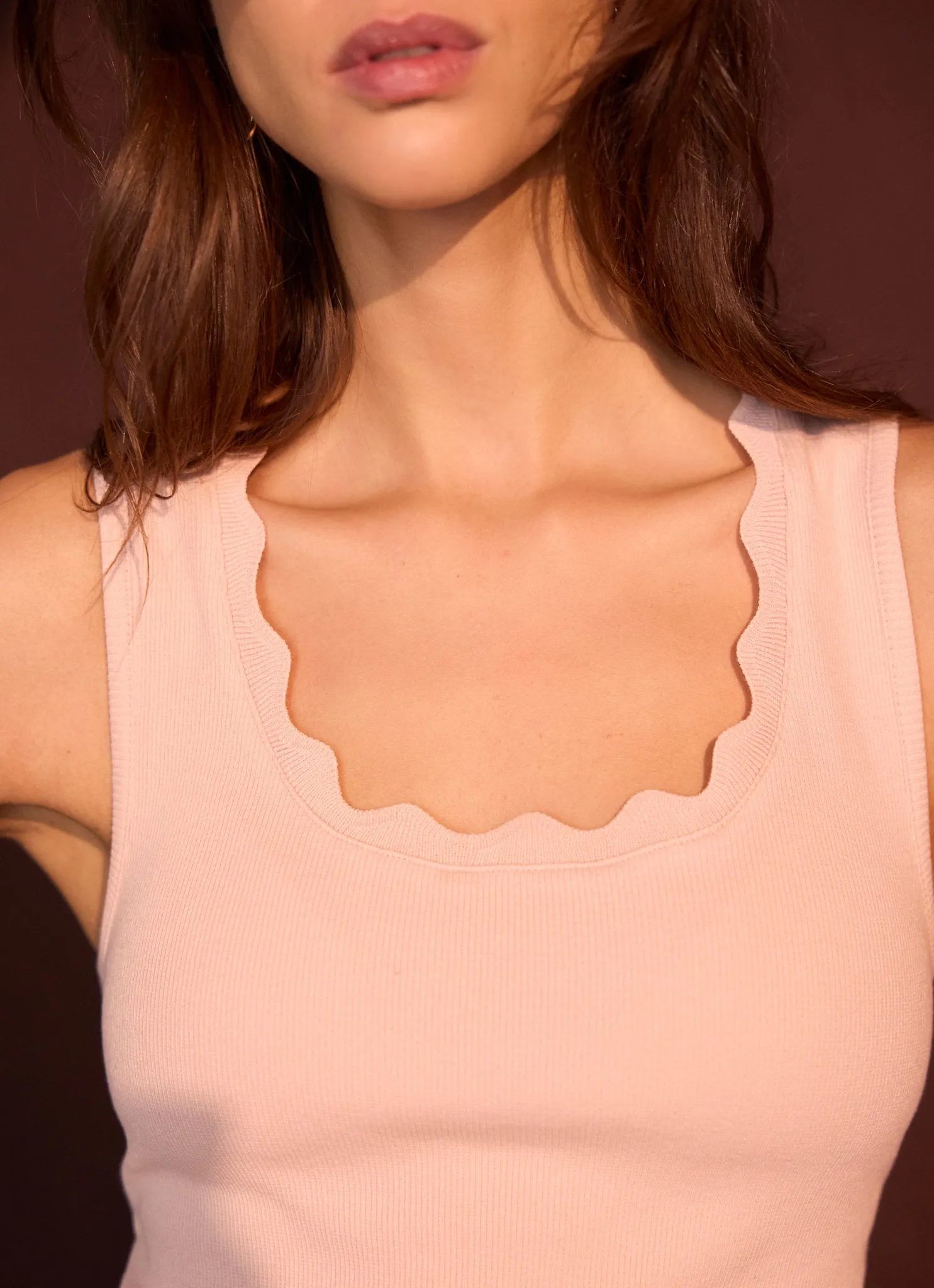 Pink Scallop Trim Vest Top sold by Mint Velvet product image thumbnail 4