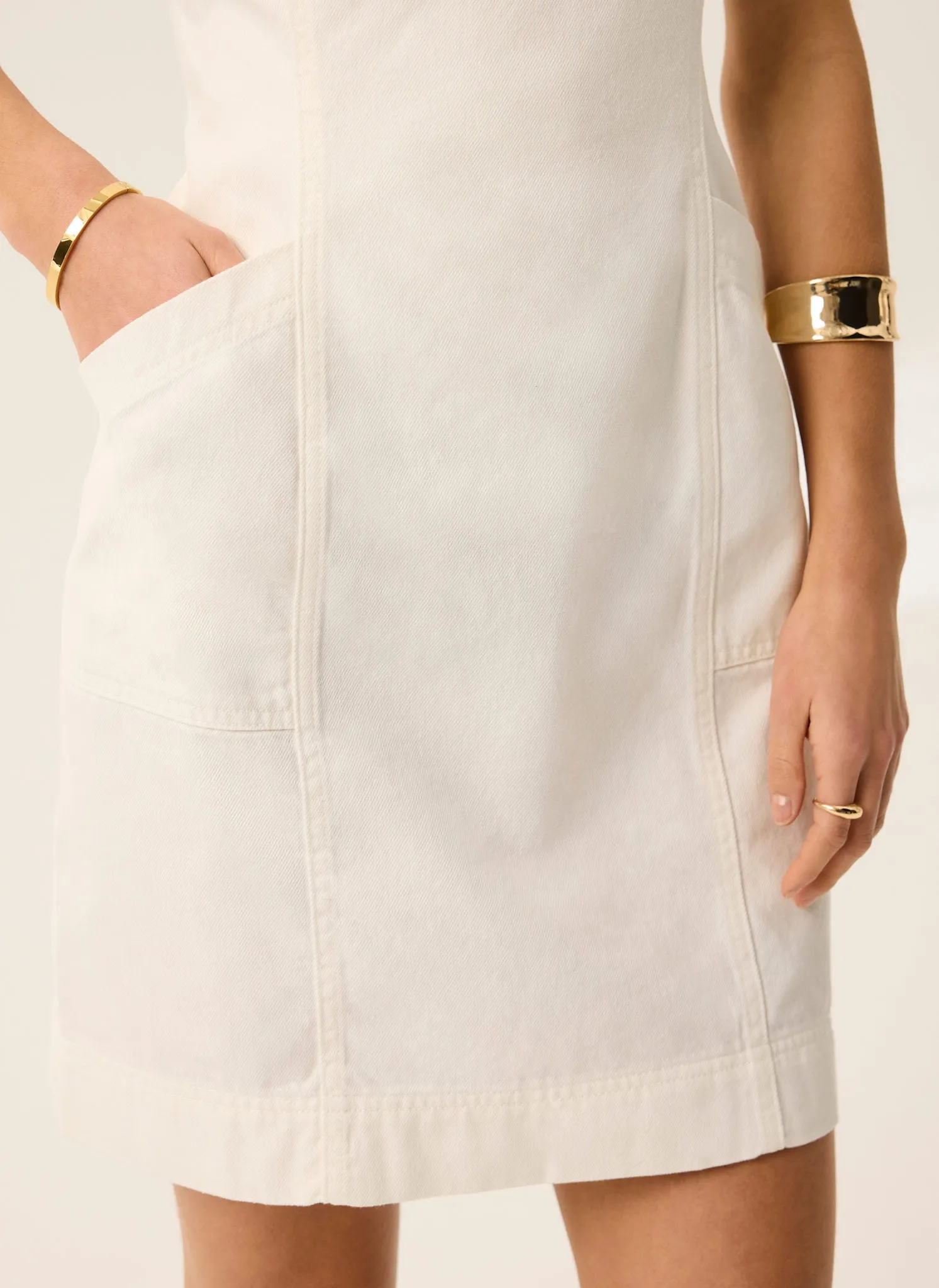 White Denim Mini Dress sold by Mint Velvet product image thumbnail 4