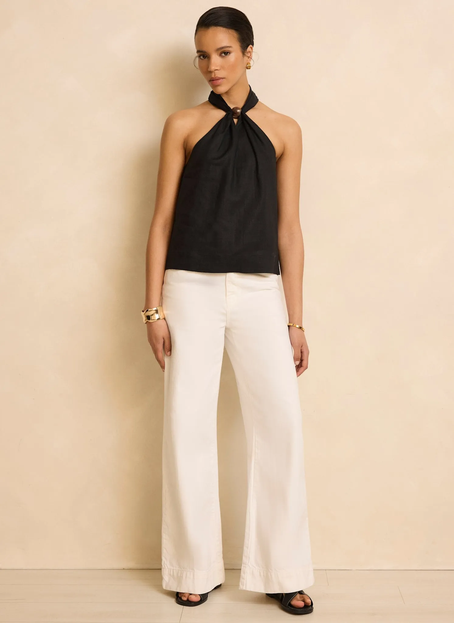 Black Linen Halter Top sold by Mint Velvet product image thumbnail 3