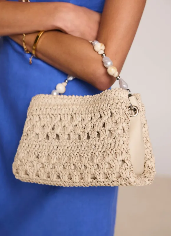 Sara Cream Woven Crossbody Bag made by Mint Velvet
