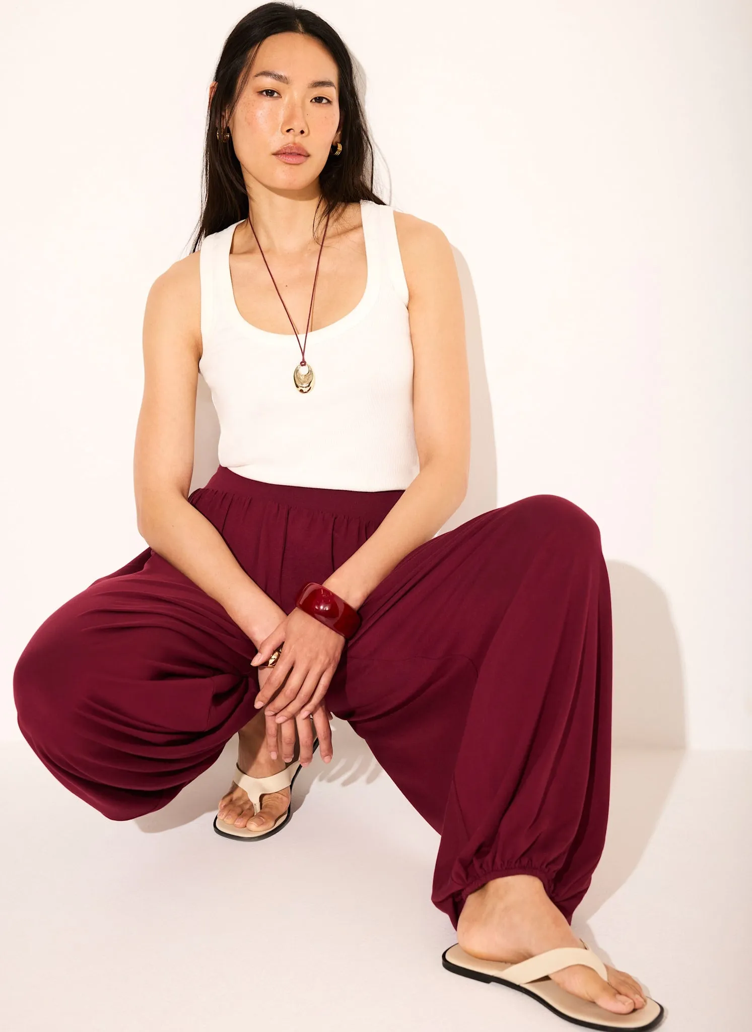 Red Jersey Balloon Trousers sold by Mint Velvet product image thumbnail 2