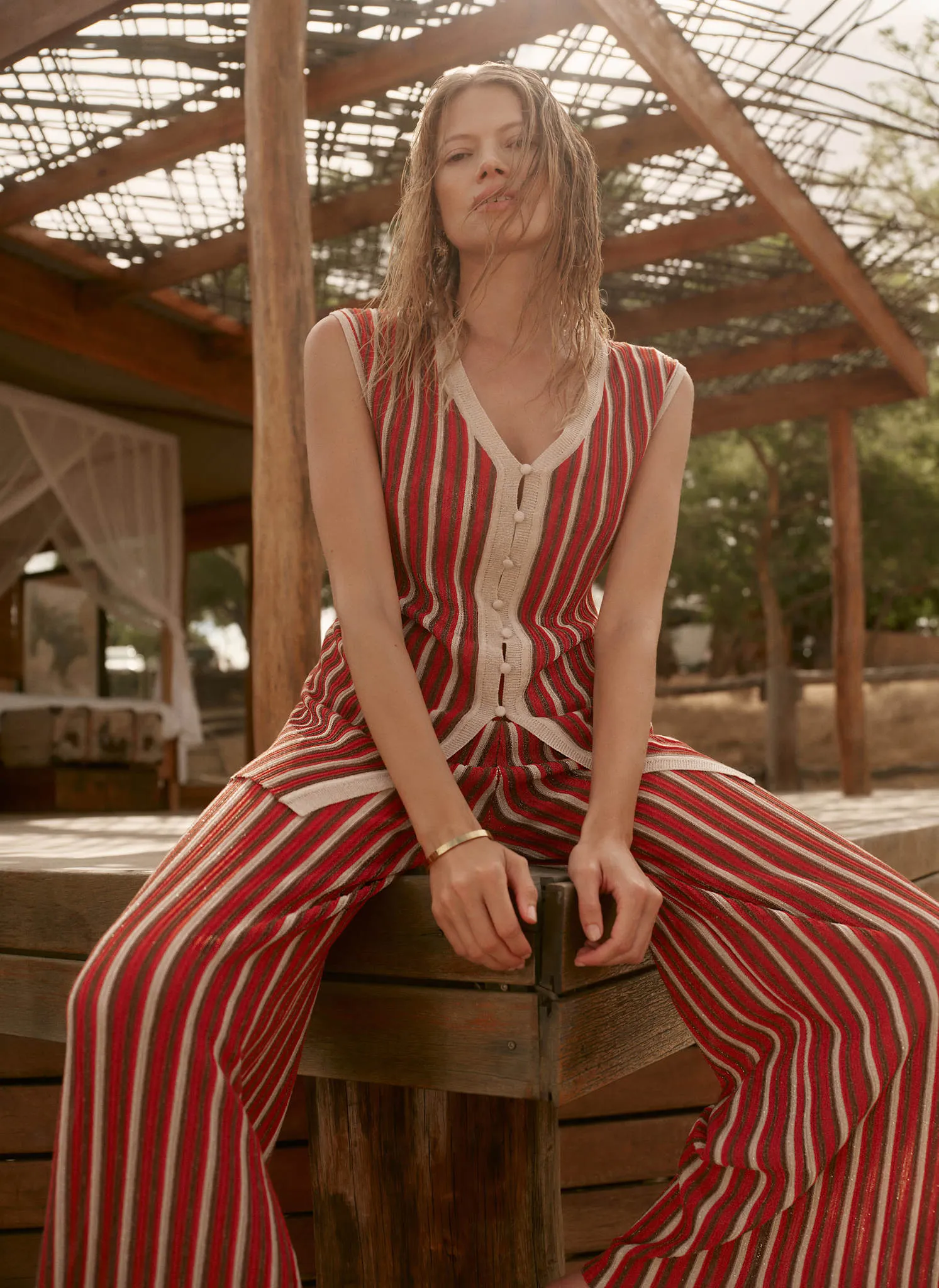Red Striped Knit Trousers sold by Mint Velvet product image thumbnail 5