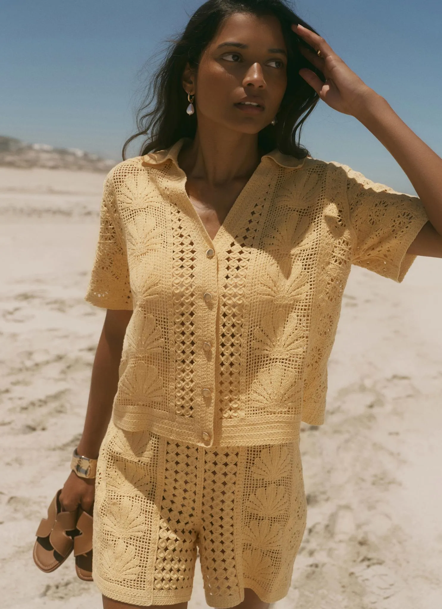 Yellow Crochet Shell Shirt sold by Mint Velvet product image thumbnail 2
