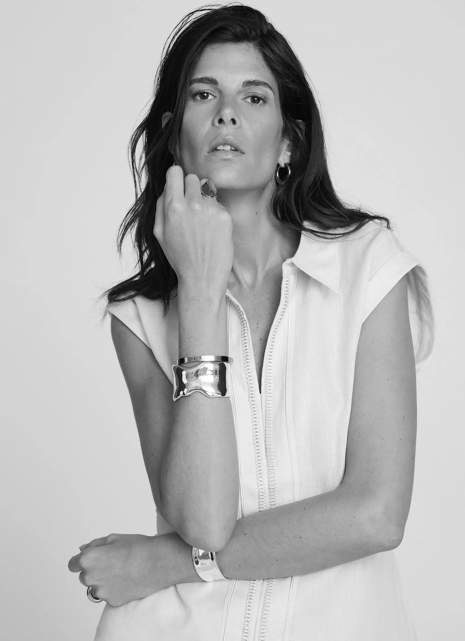 White Linen Sleeveless Shirt sold by Mint Velvet product image thumbnail 4