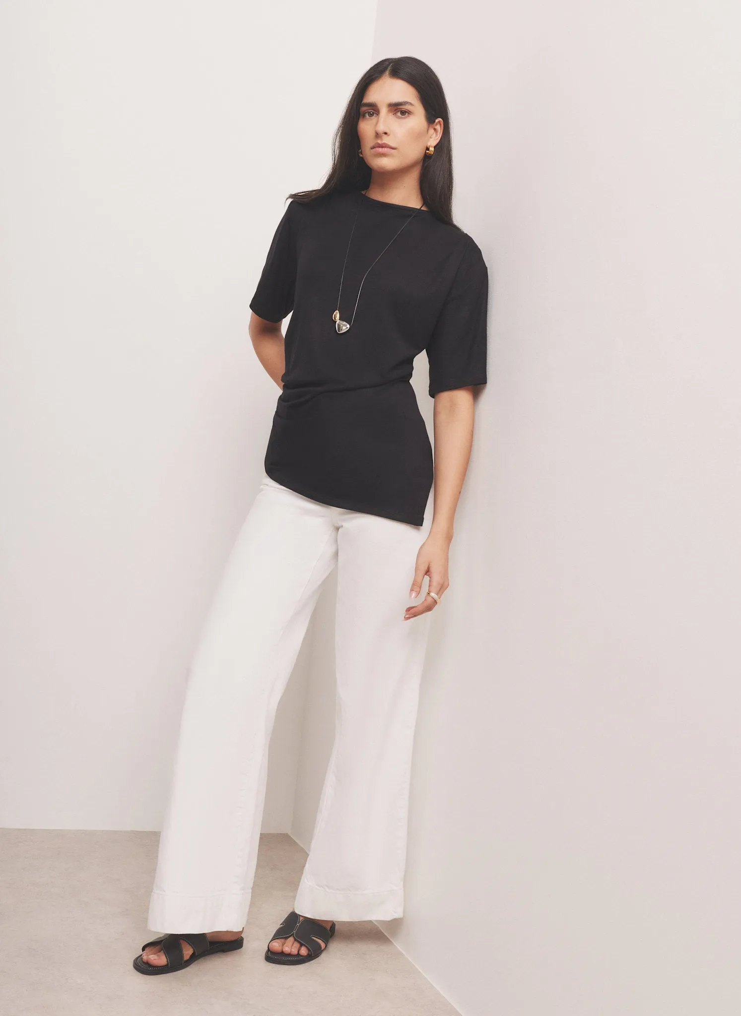 Black Draped Asymmetric Top sold by Mint Velvet product image thumbnail 4