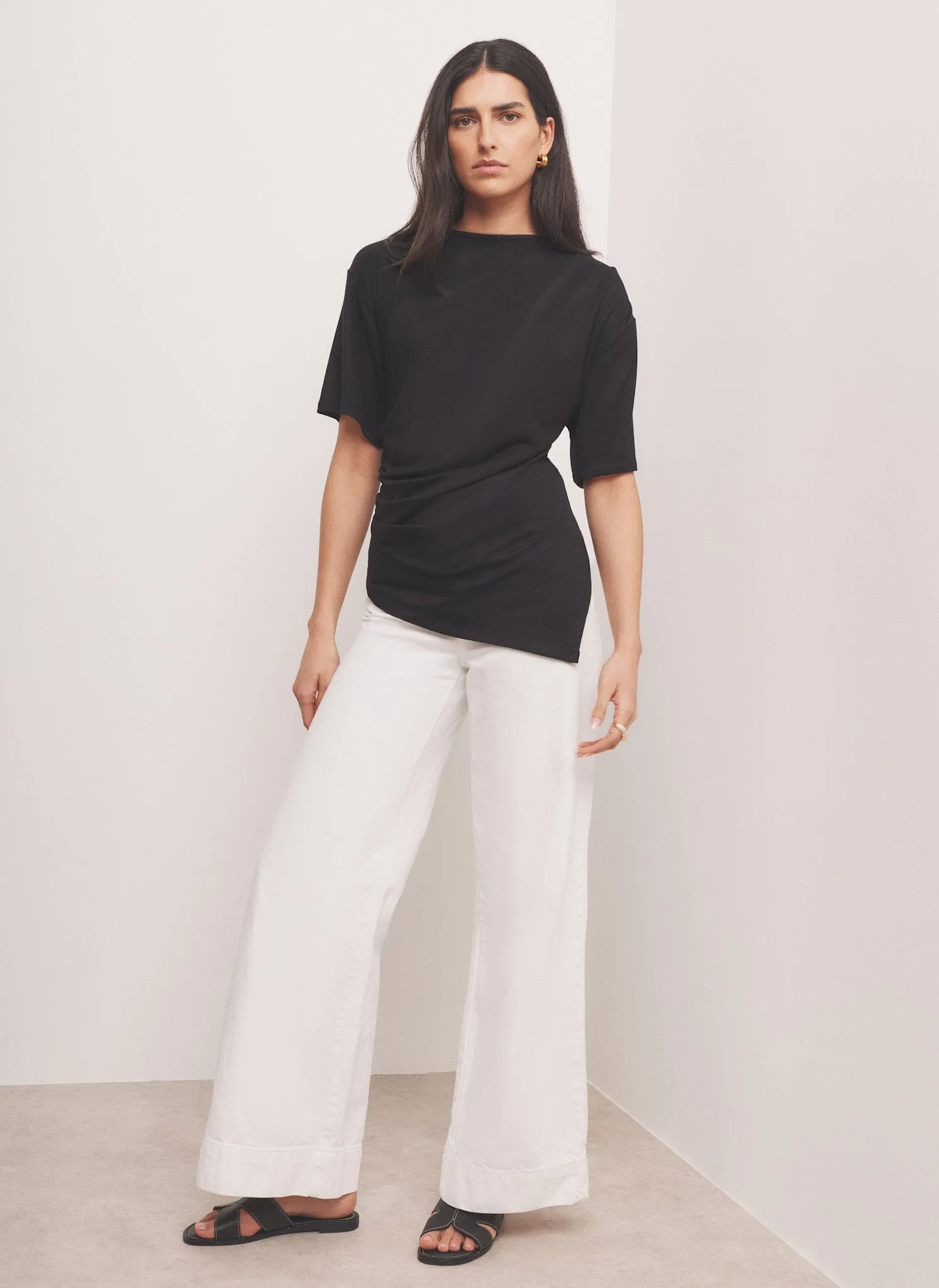 Black Draped Asymmetric Top sold by Mint Velvet product image thumbnail 2