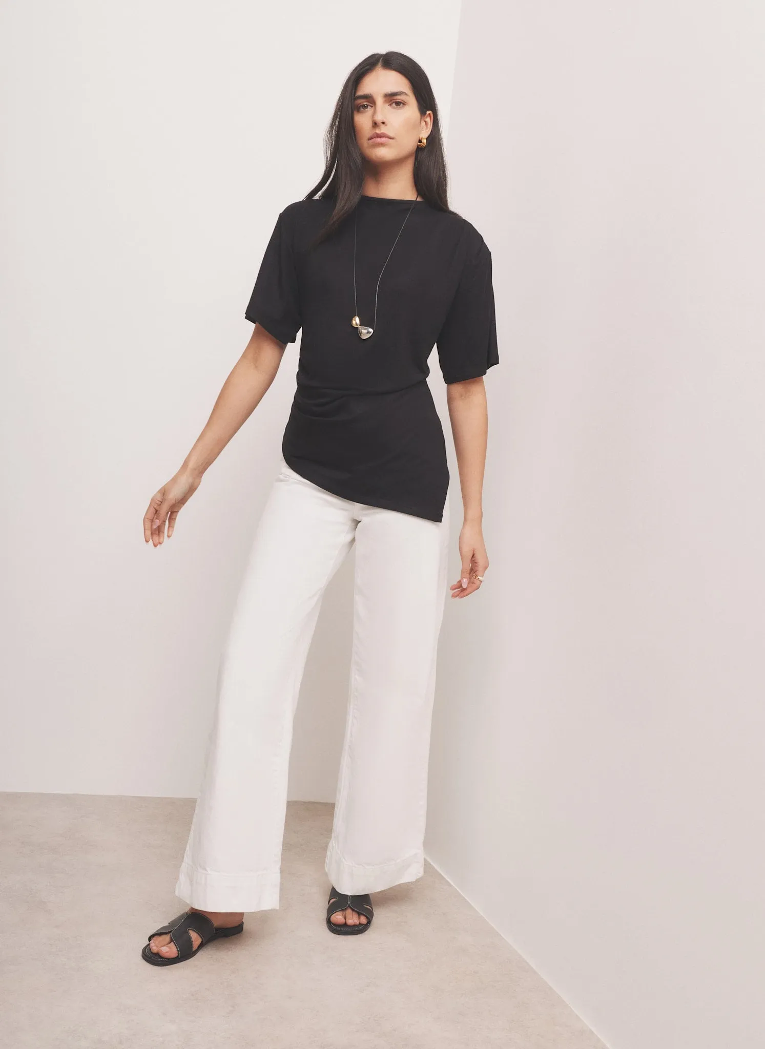 Black Draped Asymmetric Top sold by Mint Velvet product image thumbnail 5