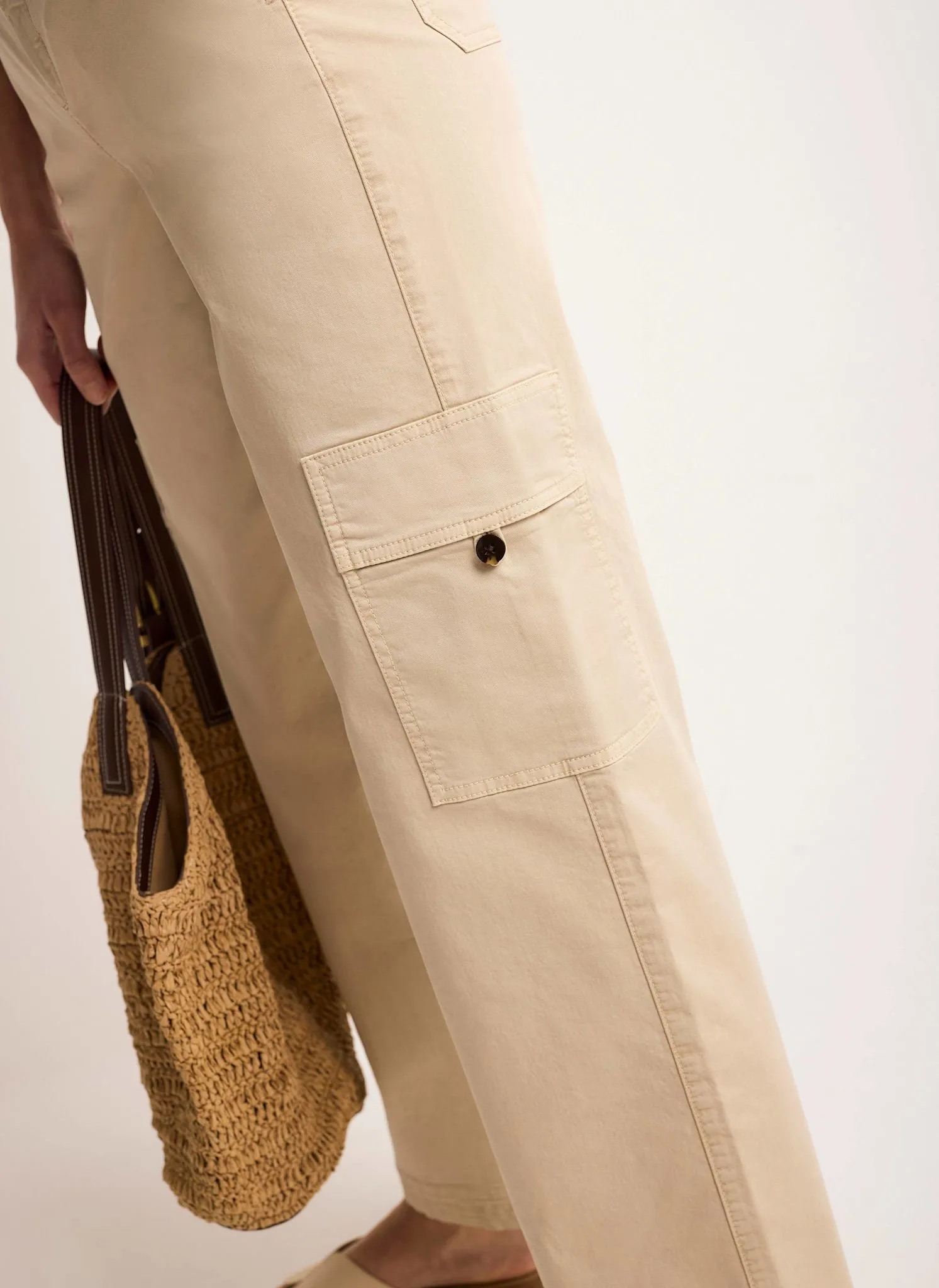 Neutral Straight Utility Chino Trousers sold by Mint Velvet product image thumbnail 3