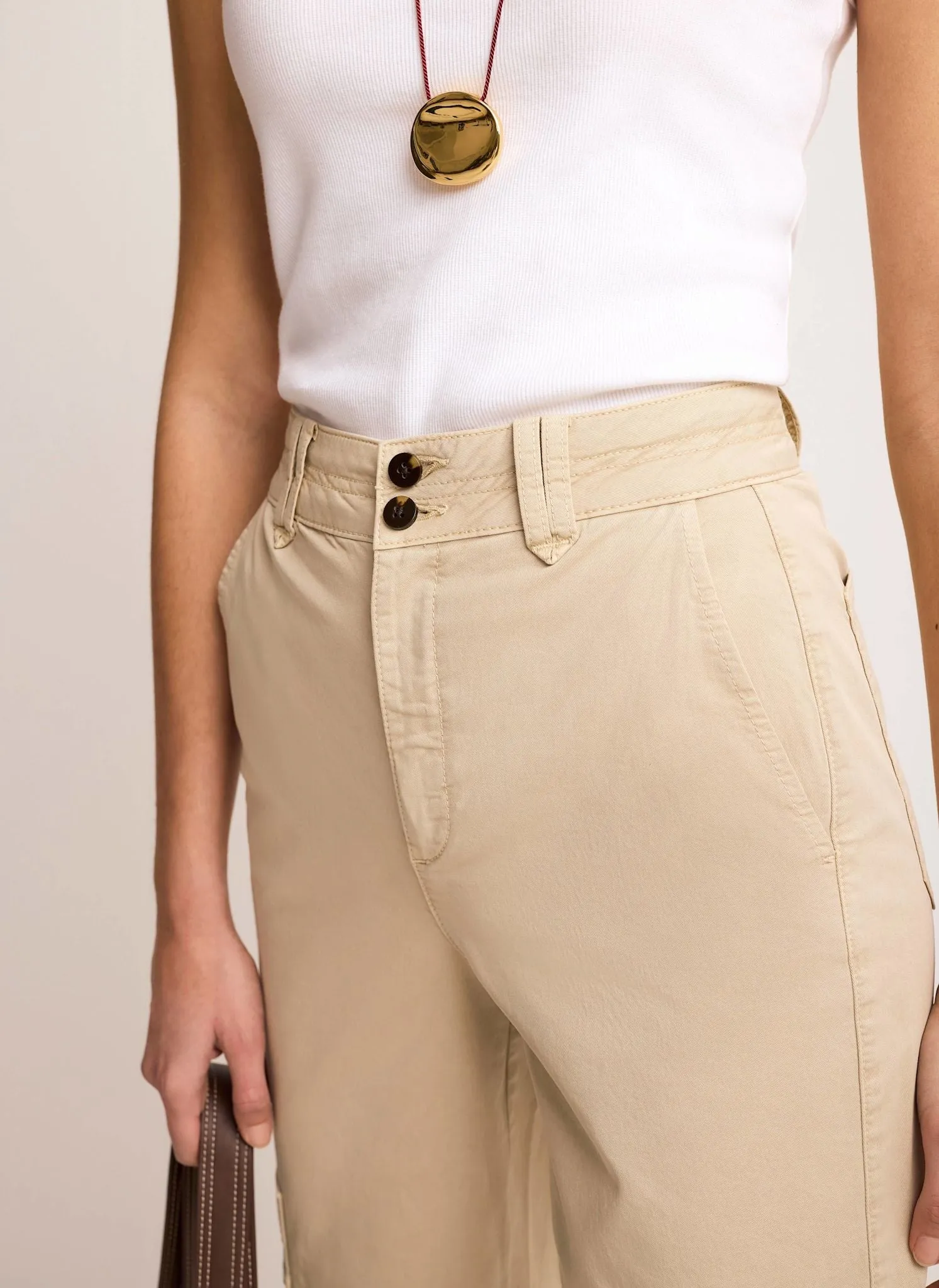 Neutral Straight Utility Chino Trousers sold by Mint Velvet product image thumbnail 5
