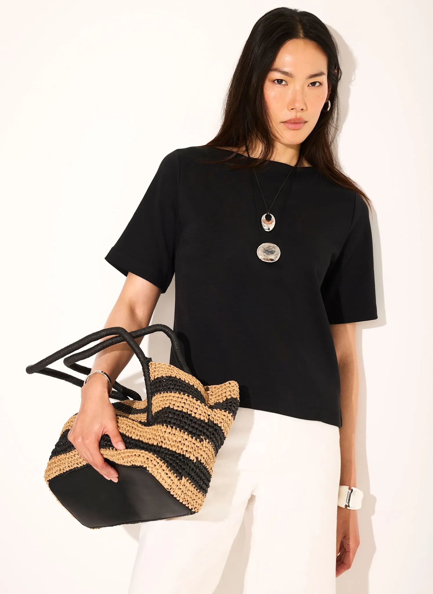 Black Slash Neck T Shirt sold by Mint Velvet product image thumbnail 3